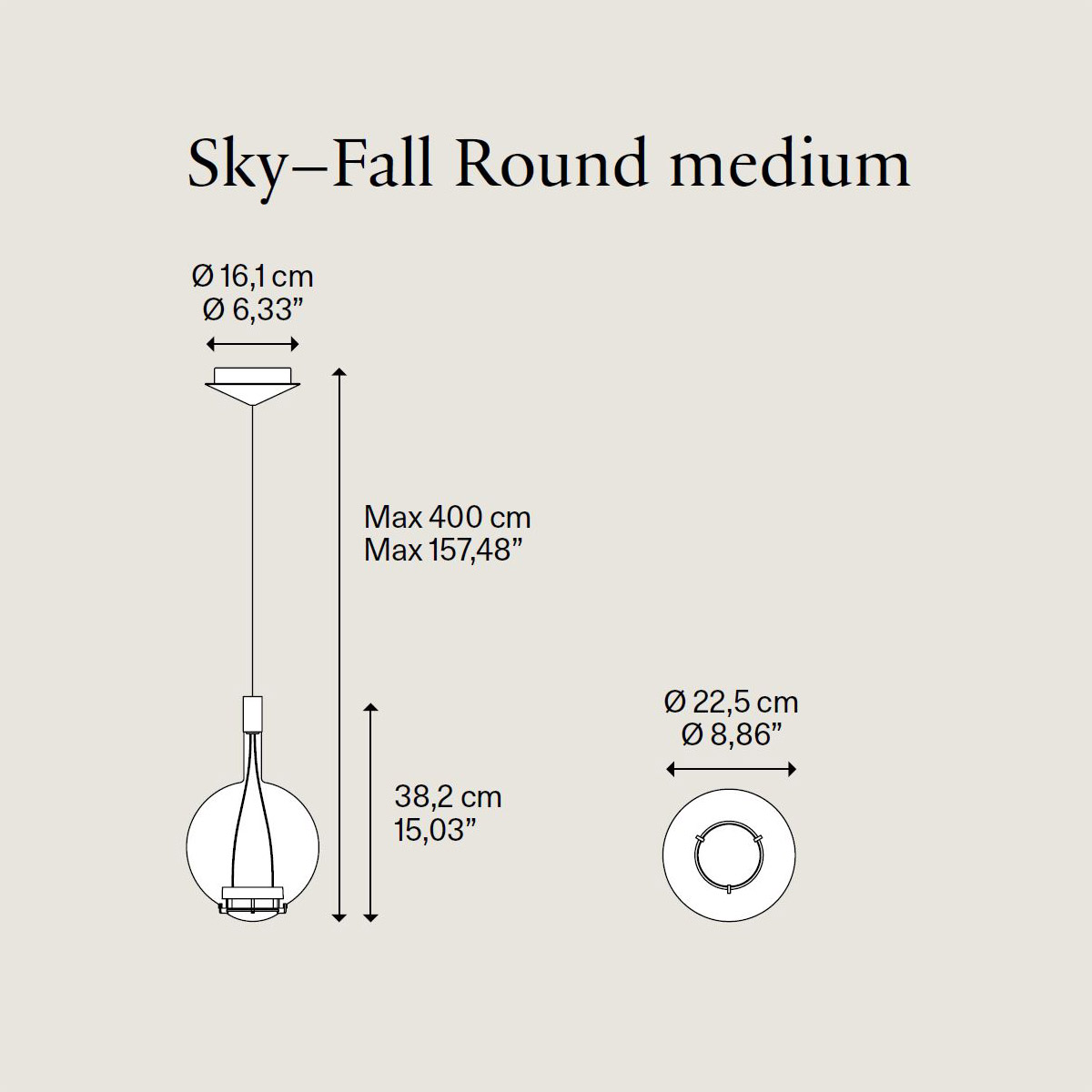 Sky-Fall Round Medium Leuchte von Lodes