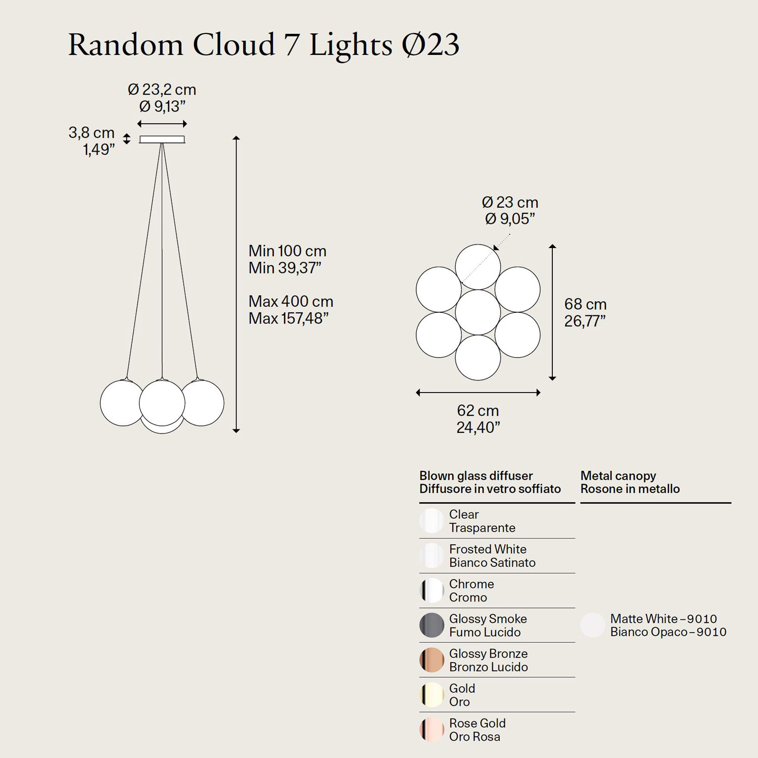 Random Cloud 7 Lights Ø23 by Lodes