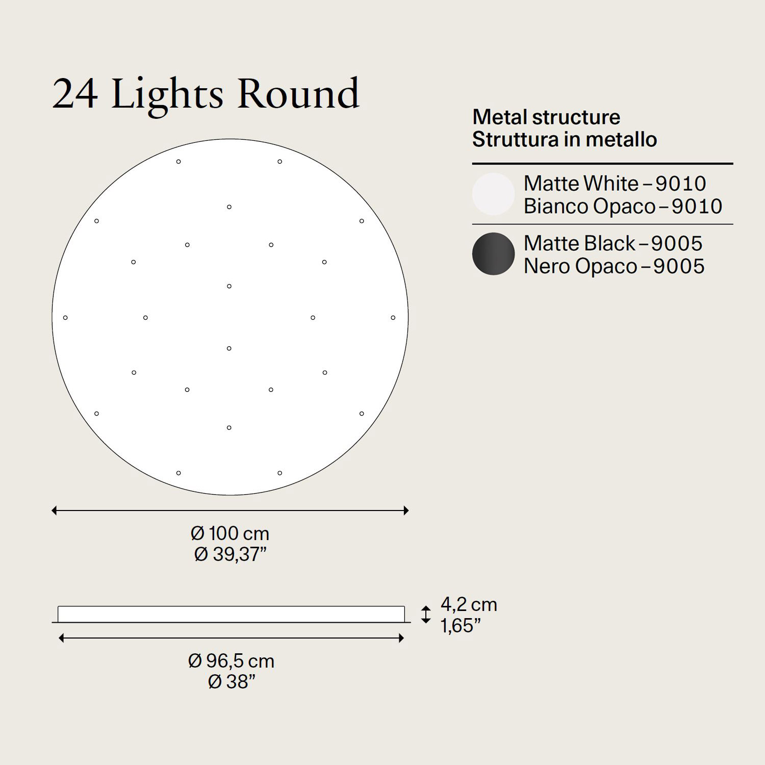 24 Lights Round Cluster by Lodes