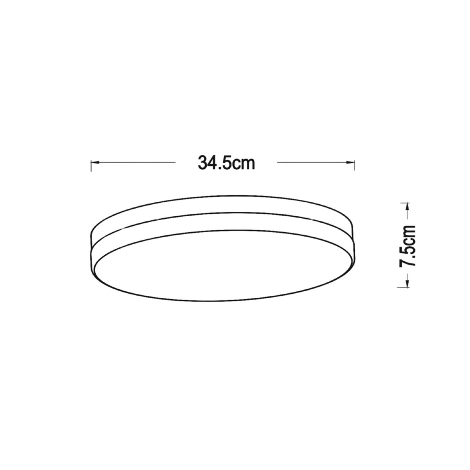 LU 79111/36/31 Lucide BISKIT - Flush ceiling light Bathroom - Ø 34,5 cm - LED - 1x24W 2700K - IP44 -