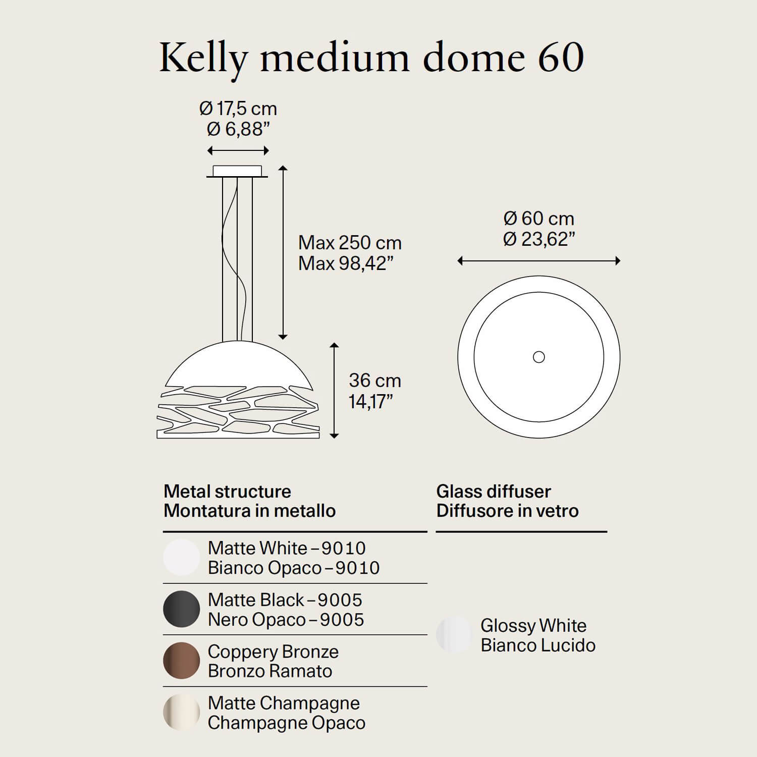 Kelly Medium Dome 60 Pendellampe von Lodes