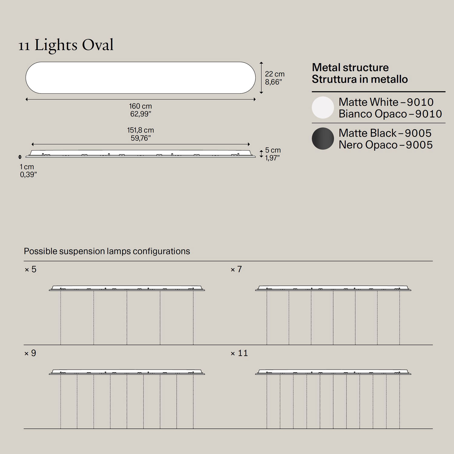 11 Lights Oval Deckenrosette von Lodes