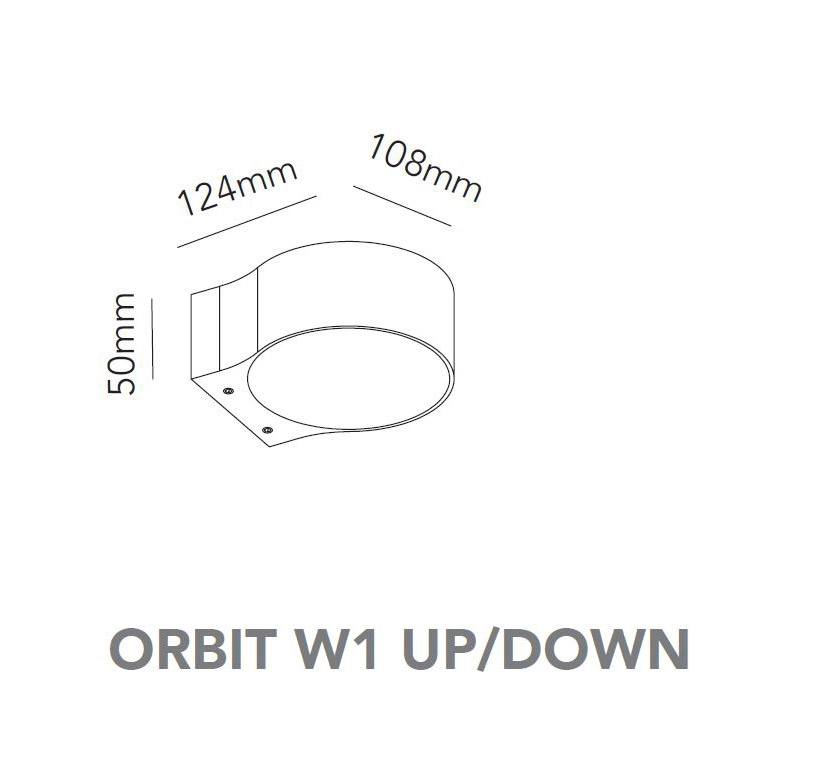 Aluminium Wandlampe Orbit W1 up/down von Light Point