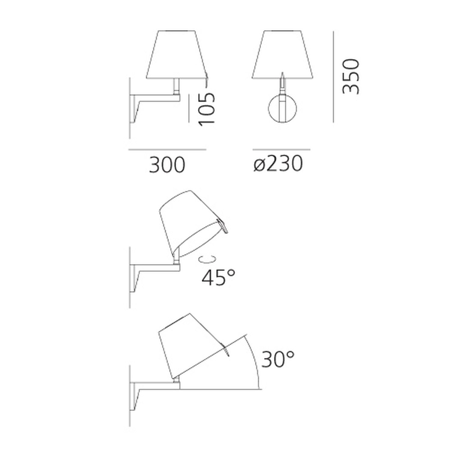 Melampo Parete Wandleuchte von Artemide