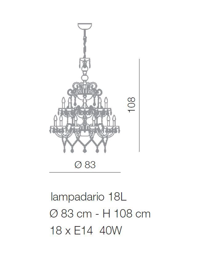 Kristallluster Amalfi 18L von Venice Lighting Design