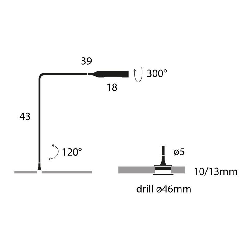 Flo Grommet F46 reading lamp by Lumina