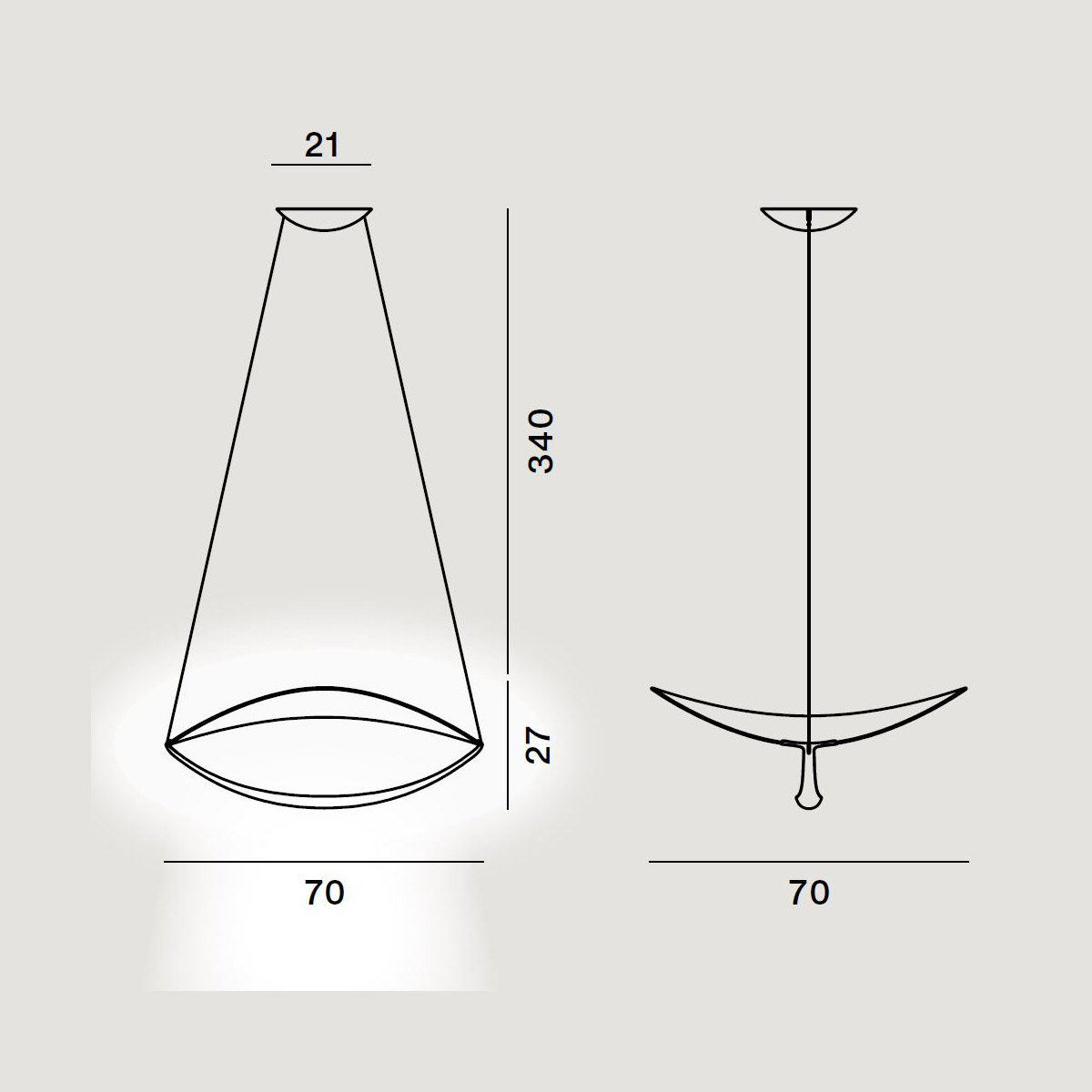 Plena pendant light by Foscarini