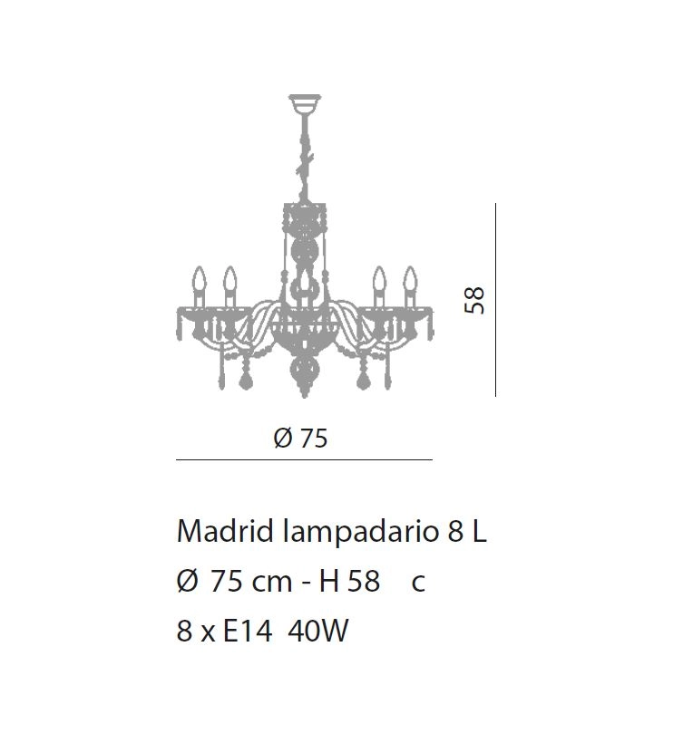 Kristallluster Madrid 8L von Venice Lighting Design