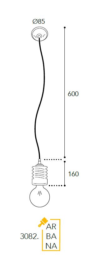 3082 Hängelampe aus Messing von Moretti Luce