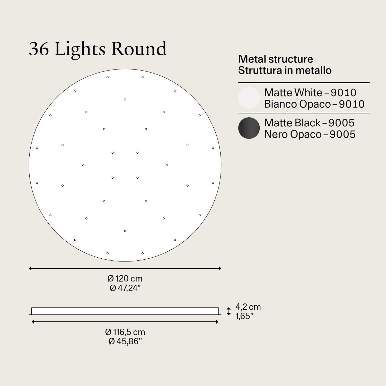 36 Lights Round Cluster by Lodes