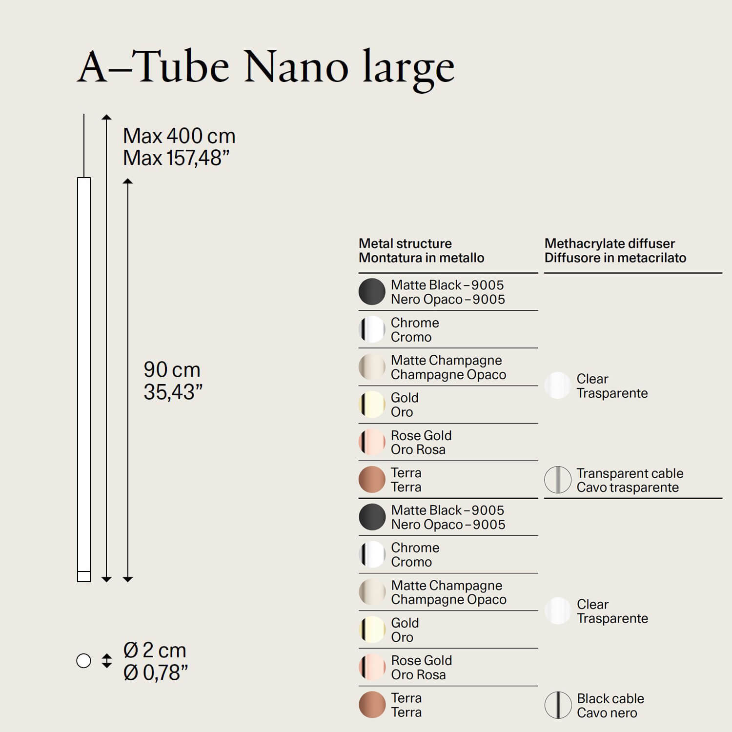 A-Tube Nano Large LED lamp by Lodes