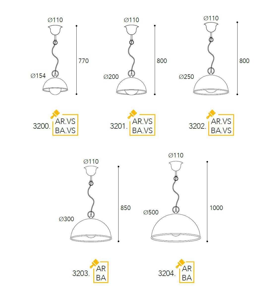 Hängelampe aus Messing von Moretti Luce