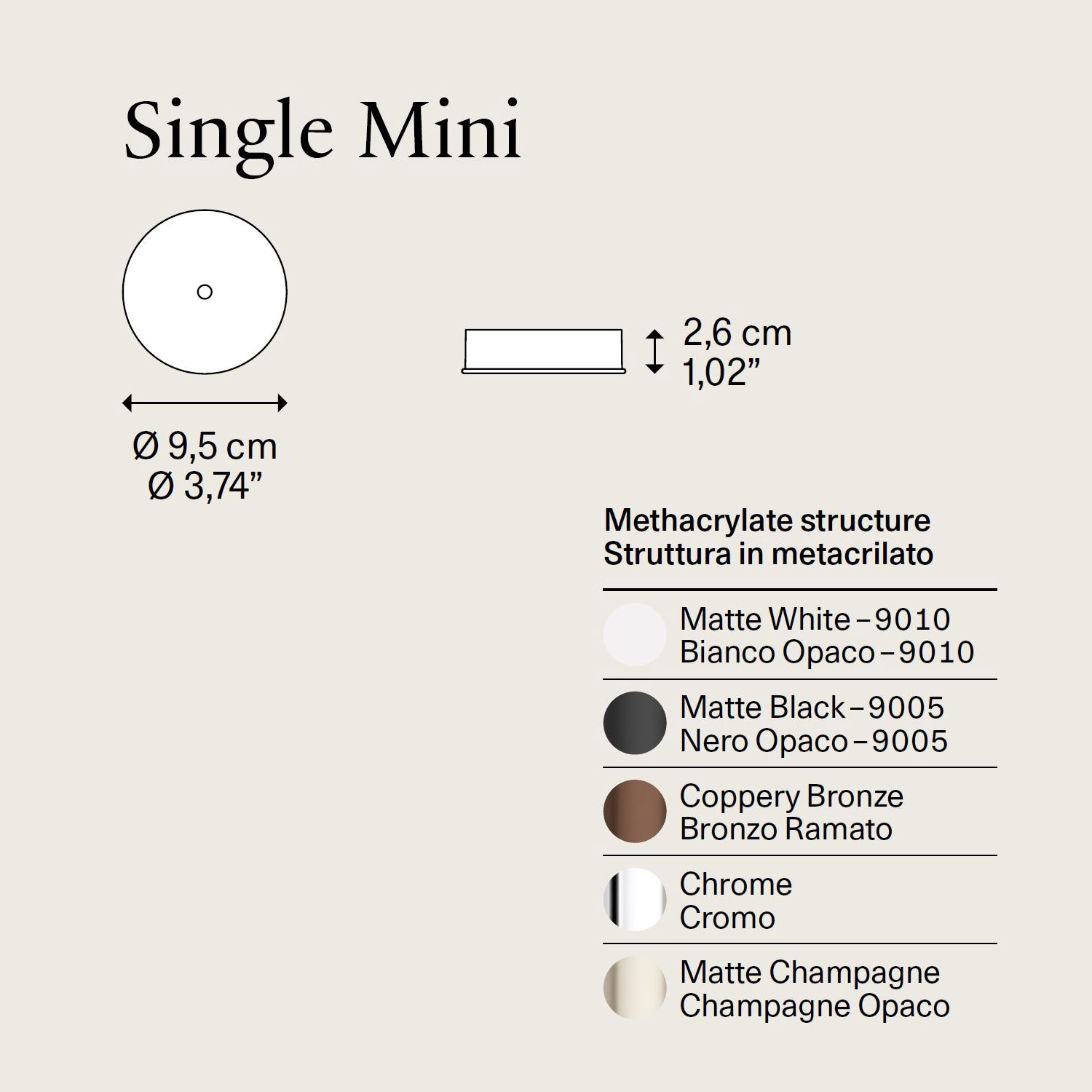 Single Mini Deckenrosette von Lodes