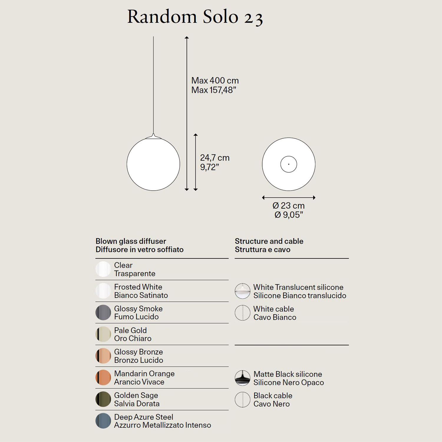 Random Solo 23 Glaslampe von Lodes