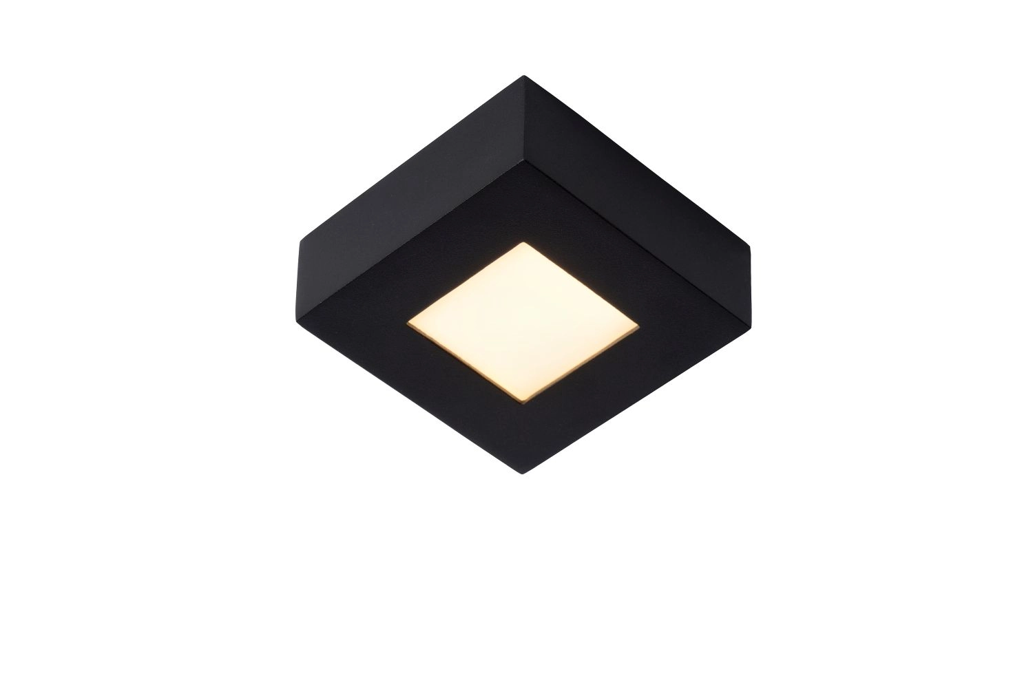 LU 28117/11/30 Lucide BRICE-LED - Flush ceiling light Bathroom - LED Dim. - 1x8W 3000K - IP44 - Blac