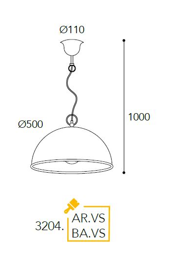 3204 Hängeleuchte aus Messing von Moretti Luce