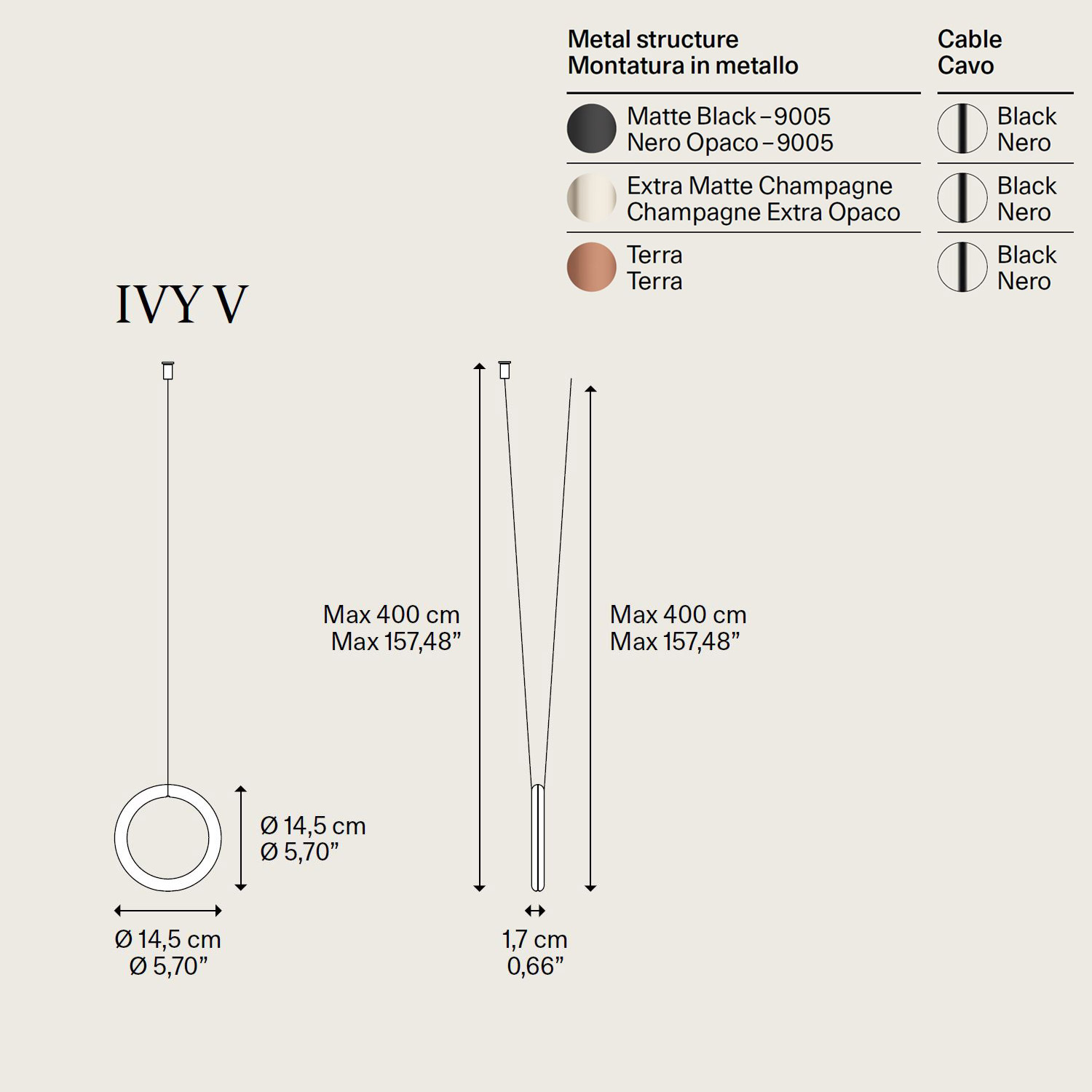 Ivy V LED suspension lamp by Lodes