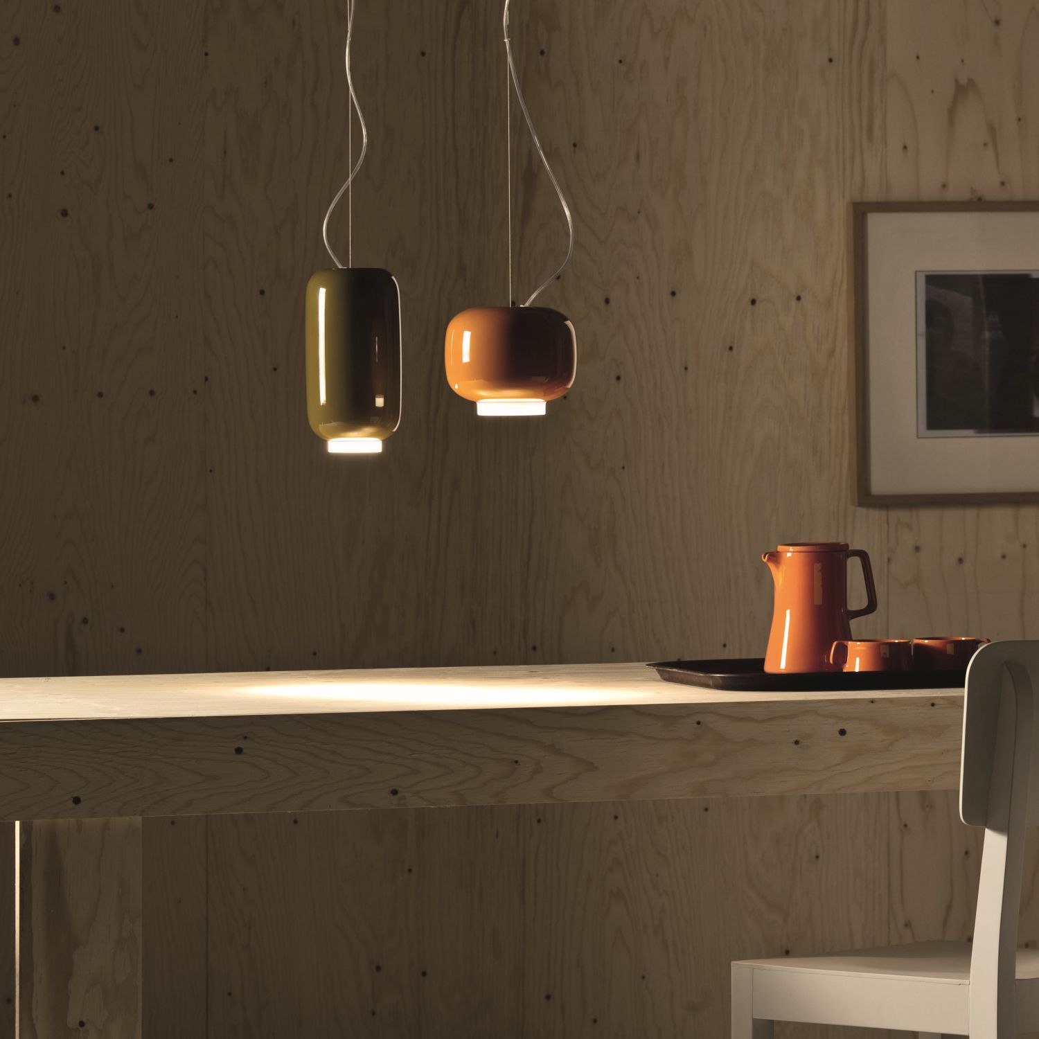 Chouchin 1 orange, Retrolook Hängeleuchte von Foscarini
