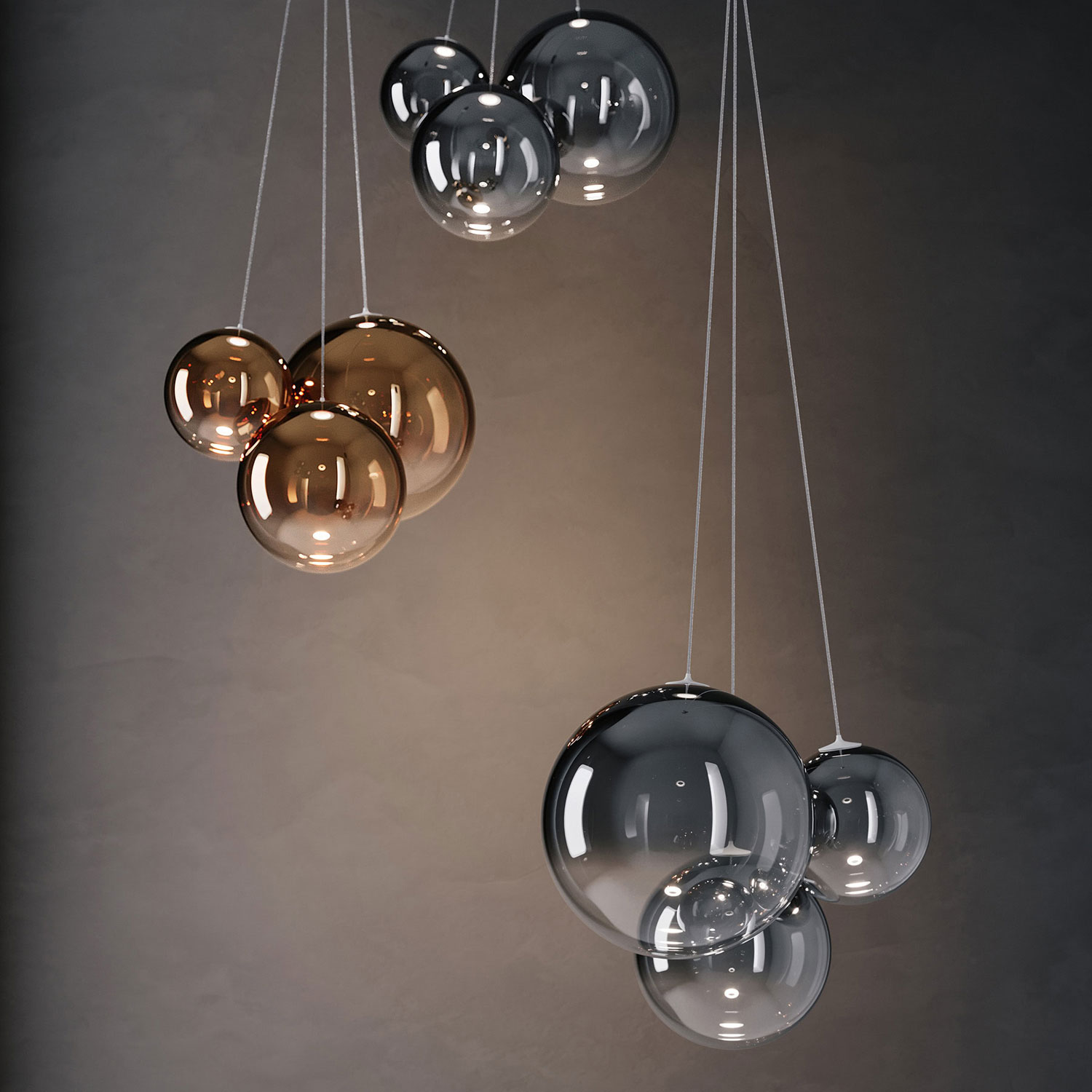 Random Pendellampe aus Glas von Lodes