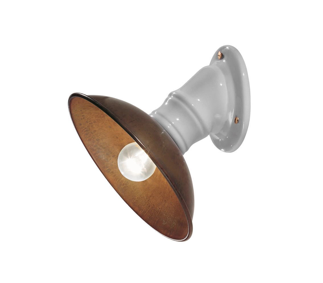 Wandlampe aus Messing und Keramik Mini 064.04 von Il Fanale