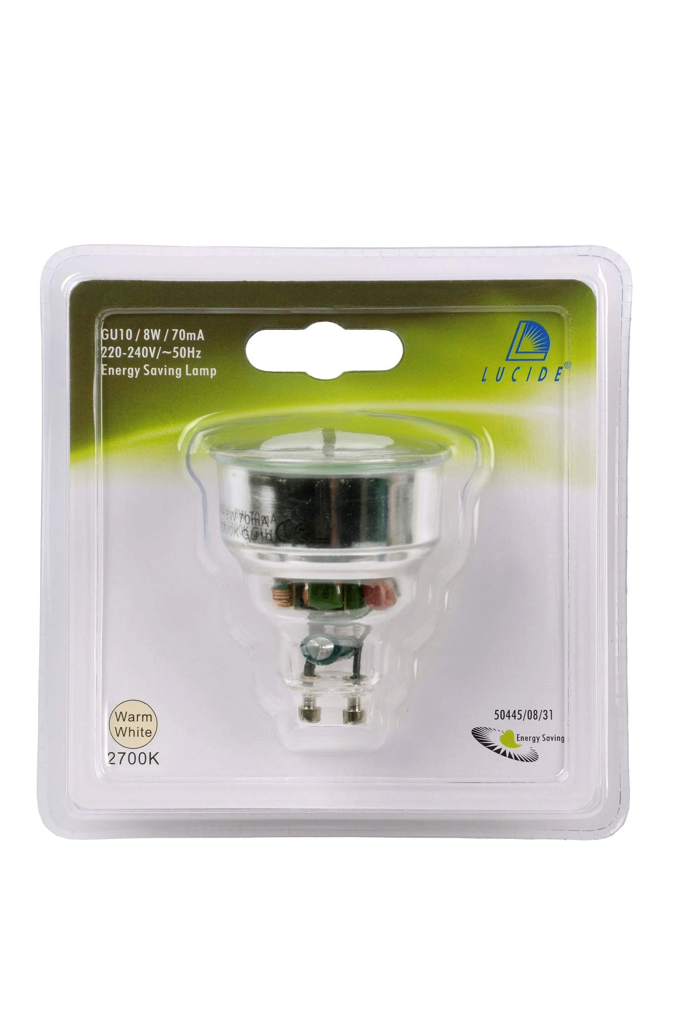 LU 50445/08/31 Lucide REFLECTOR - Cfl bulb - Ø 5 cm - GU10 - 1x8W 2700K - White