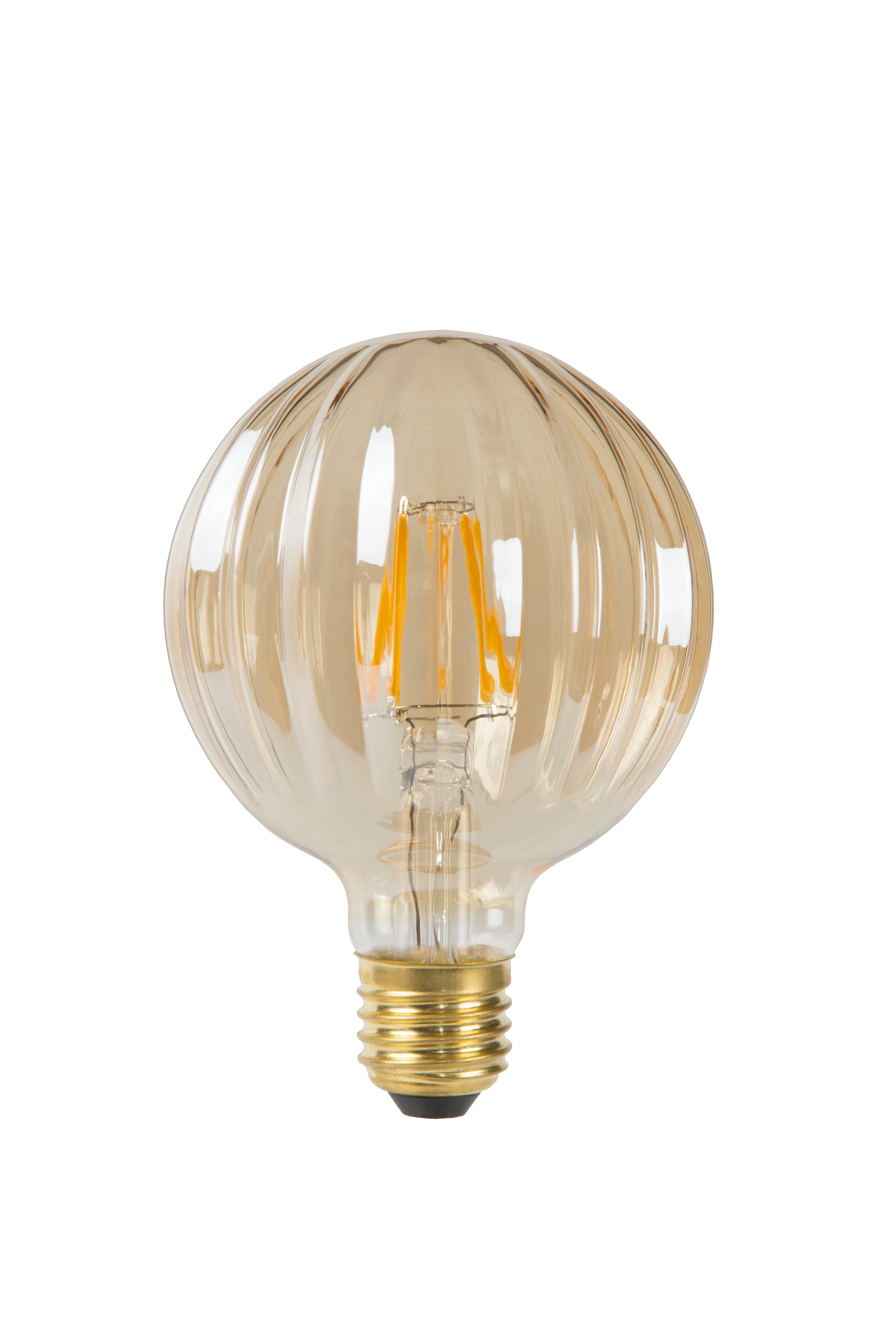 LU 80104/06/62 Lucide STRIPED - Filament bulb - Ø 9,5 cm - LED - E27 - 1x6W 2200K - Amber