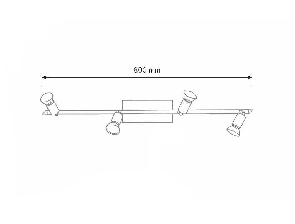 PL 5730-4C Grossetto Cromo Decken-/Wandstrahler