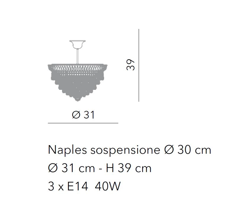 Hängeleuchte aus Kristall Naples von Venice Lighting Design