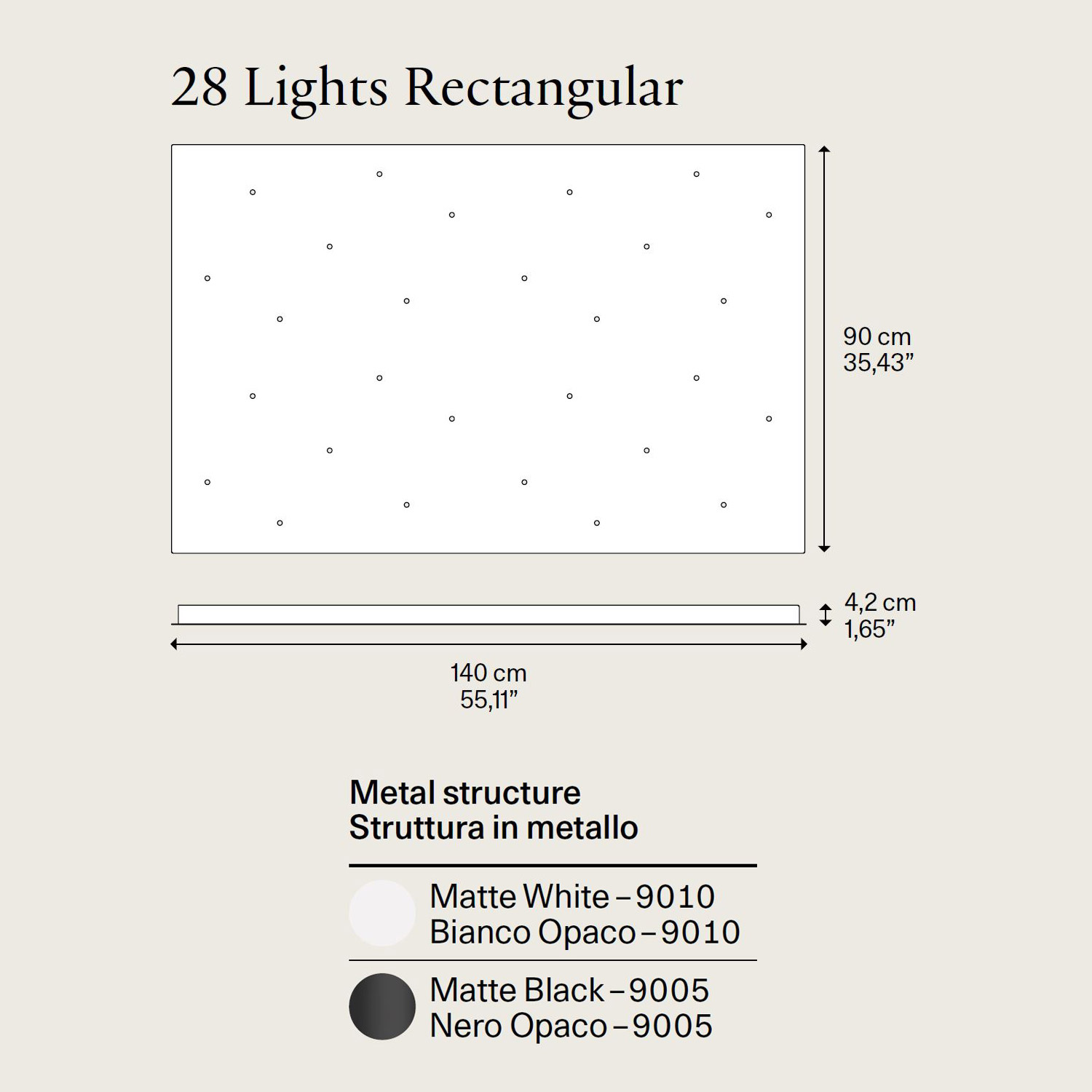 28 Lights Rectangular Cluster di Lodes