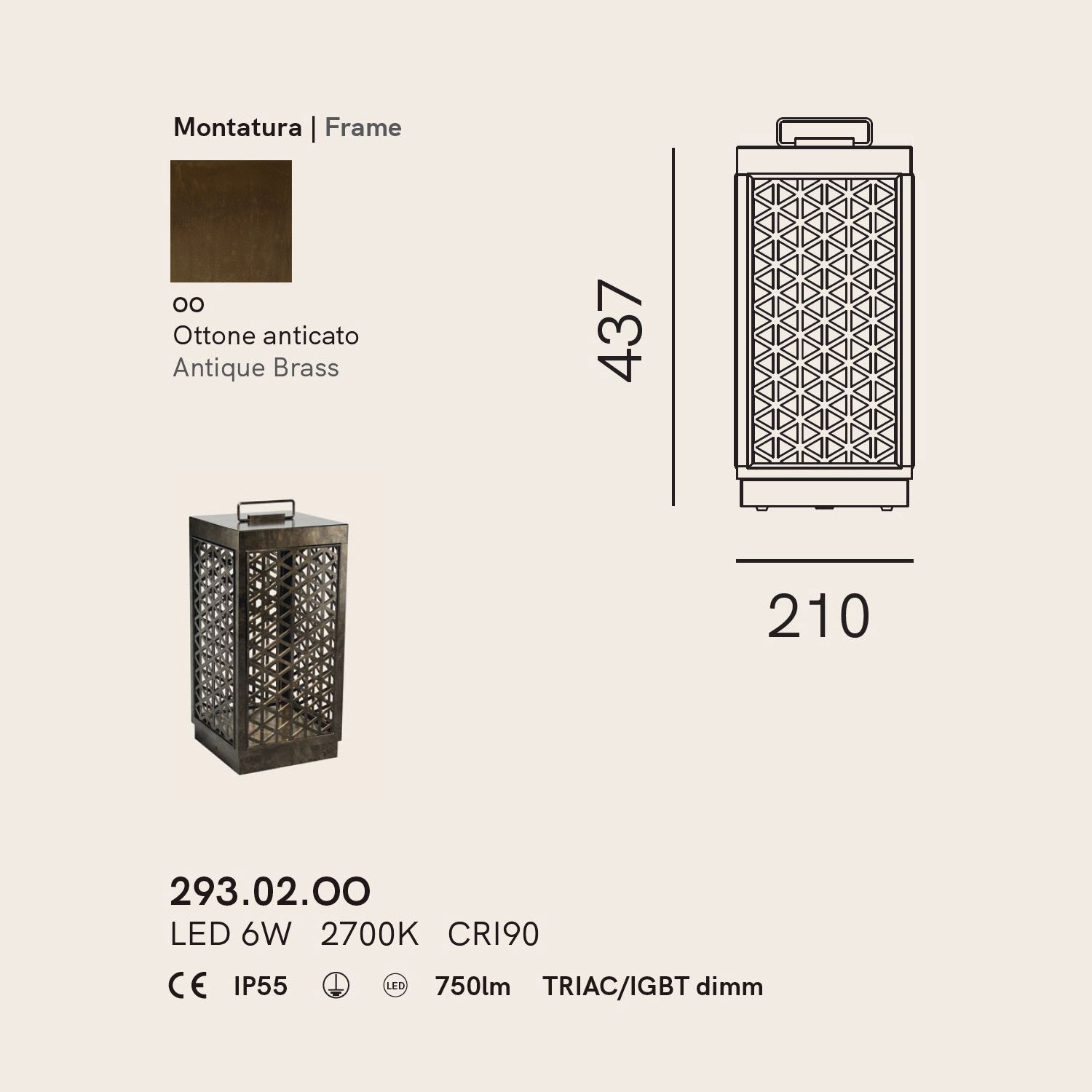 Grid lanterna per uso esterno di Il Fanale