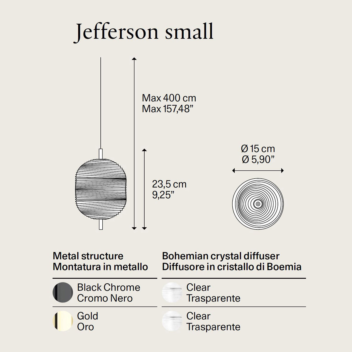 Jefferson Small Bohemian Crystal by Lodes