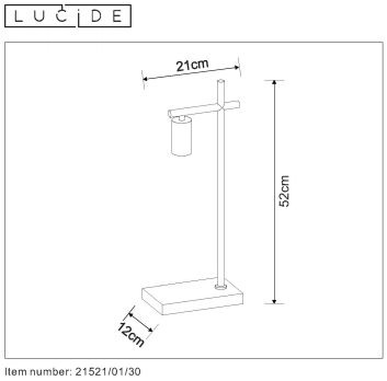 LU 21521/01/30 Lucide LEANNE - Table lamp - 1xE27 - Black