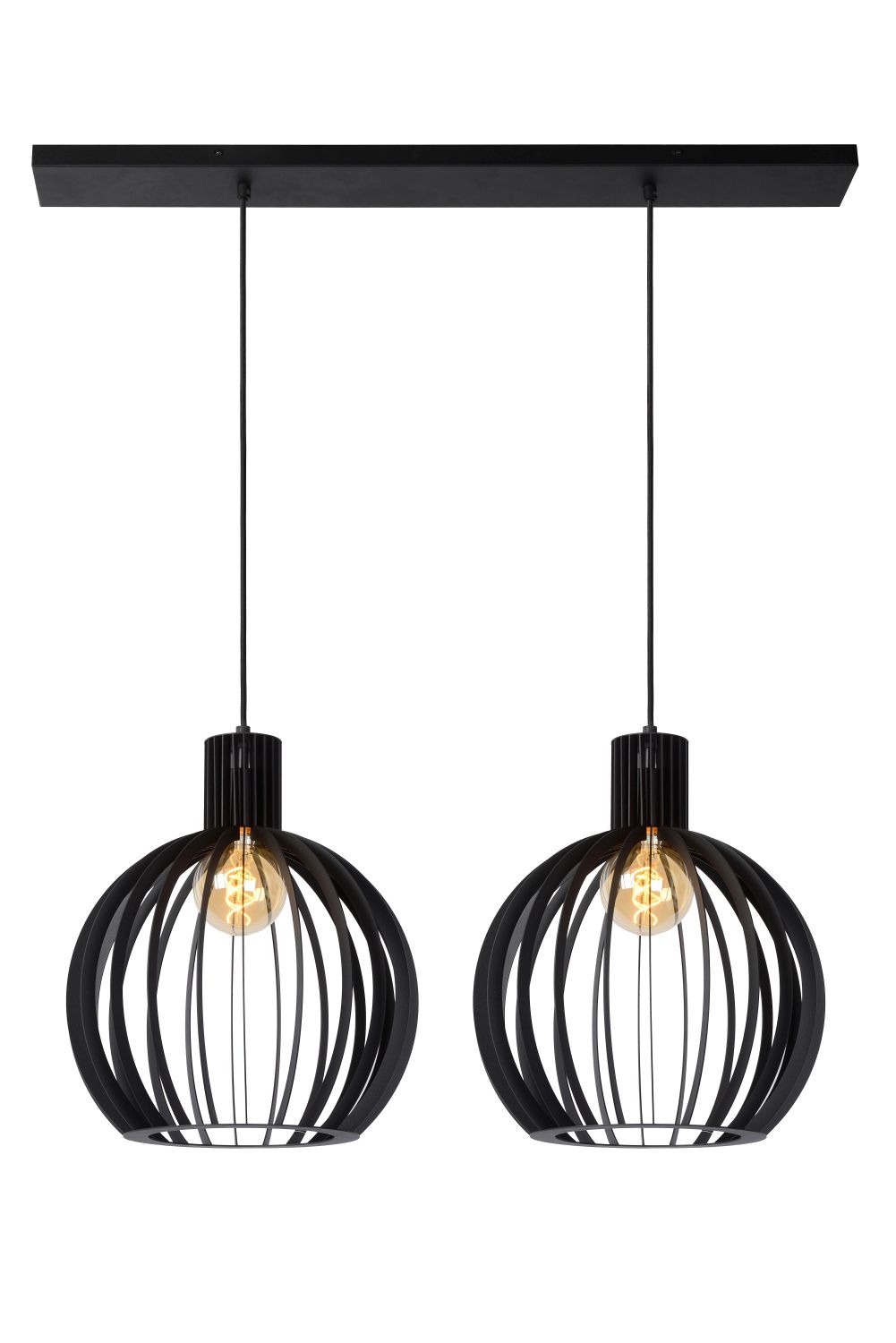LU 73400/02/30 Lucide MIKAELA - Pendant light - 2xE27 - Black