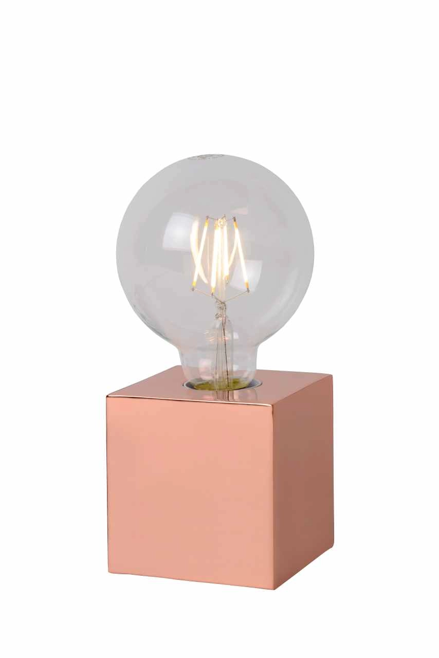 LU 20500/05/17 Lucide CUBICO - Table lamp - Ø 9,5 cm - LED - E27 - 1x5W 2700K - Copper