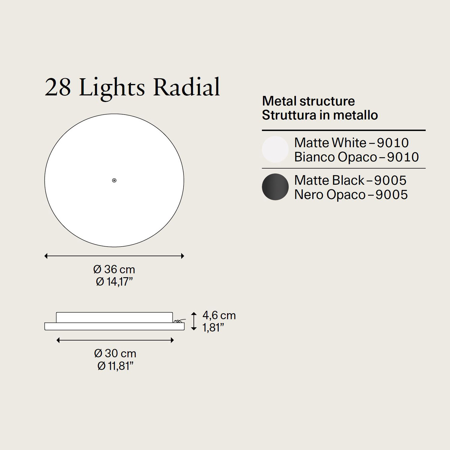 13-28 Lights Radial Deckenrosette von Lodes