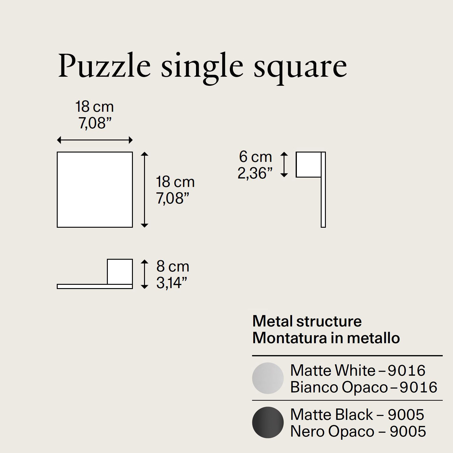 Puzzle Single Square lampada di Lodes