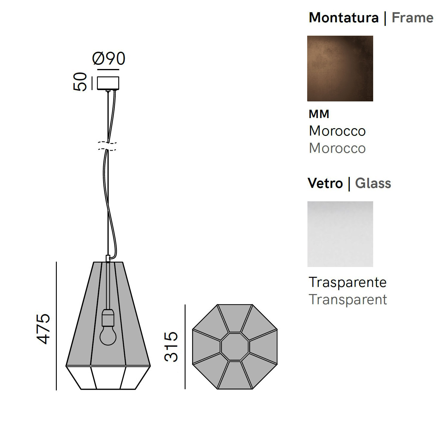 Massira 295.03 pendant light by Il Fanale