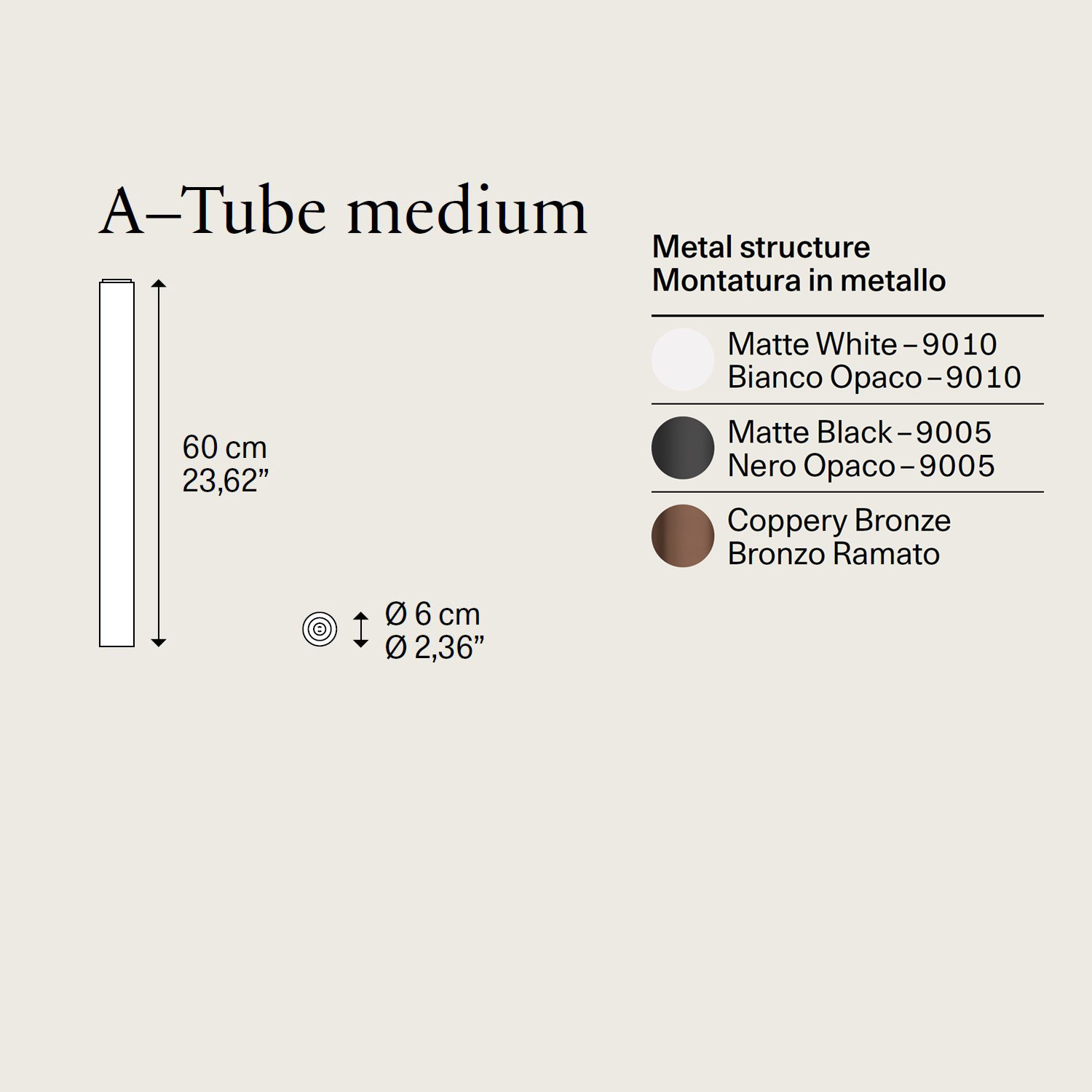 A-Tube Medium cylinder light by Lodes