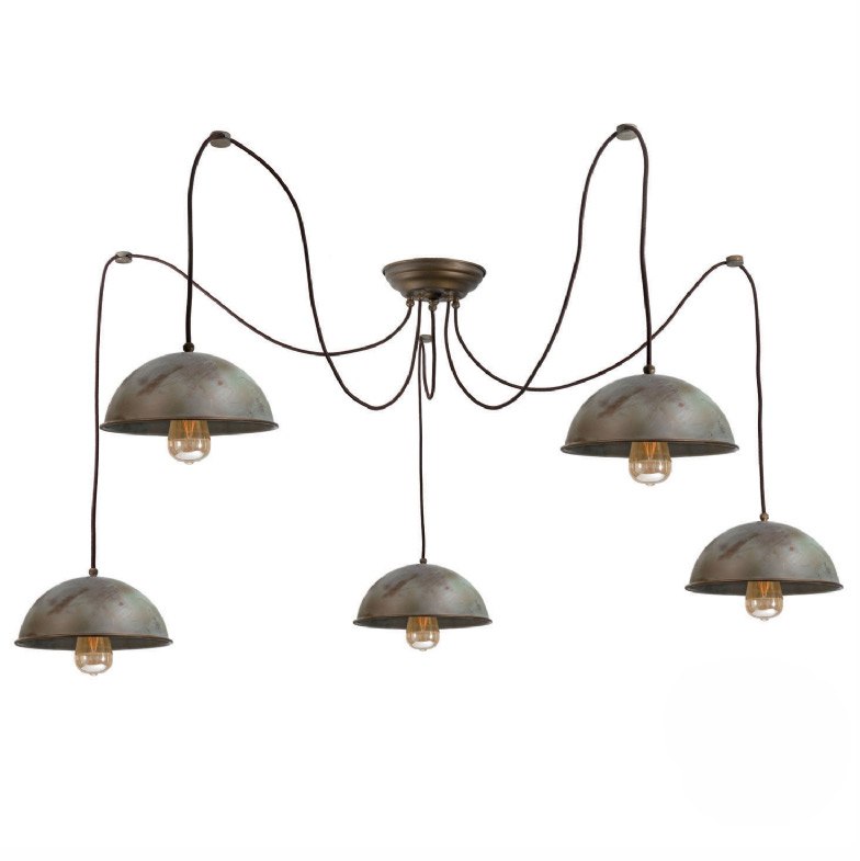 3248 5er Pendellampe aus Messing von Moretti Luce