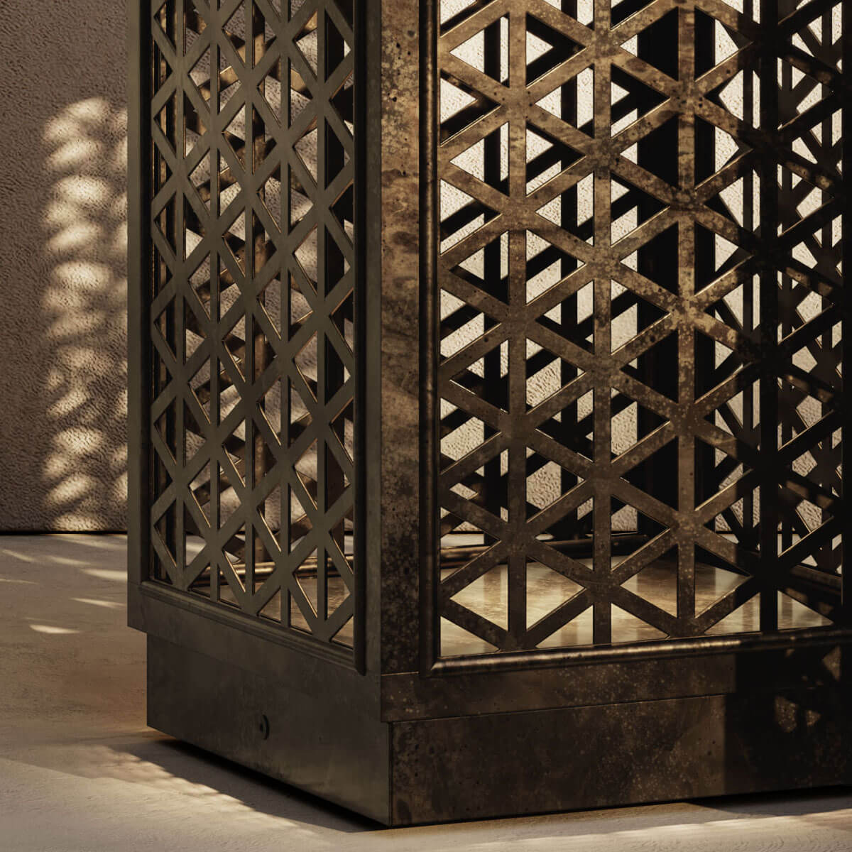 Grid lantern for outdoor use by Il Fanale