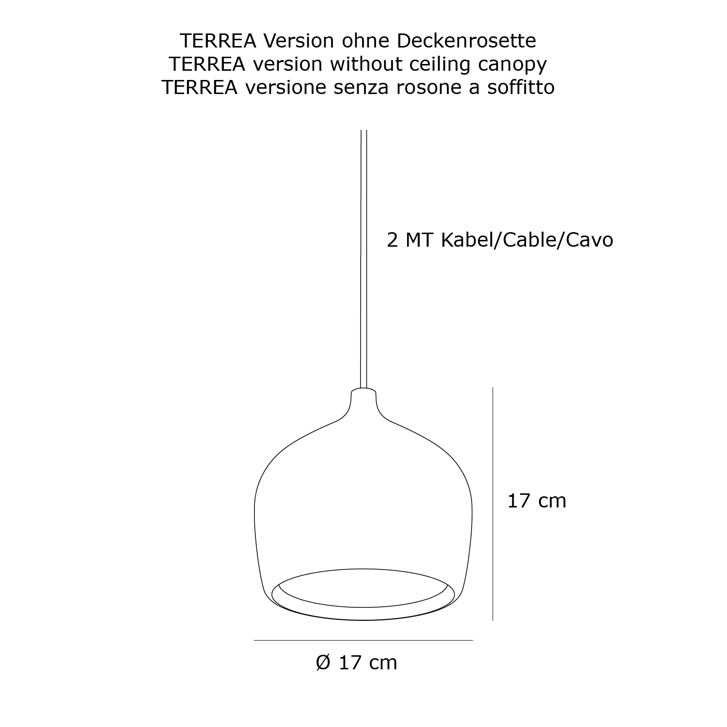 A17 Terrea suspension lamp by Toscot