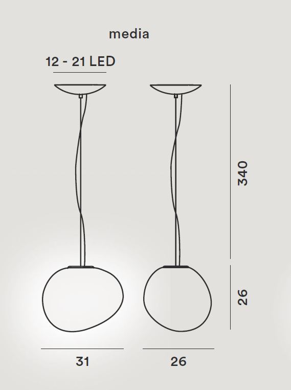 Designerhängelampe Gregg media von Foscarini