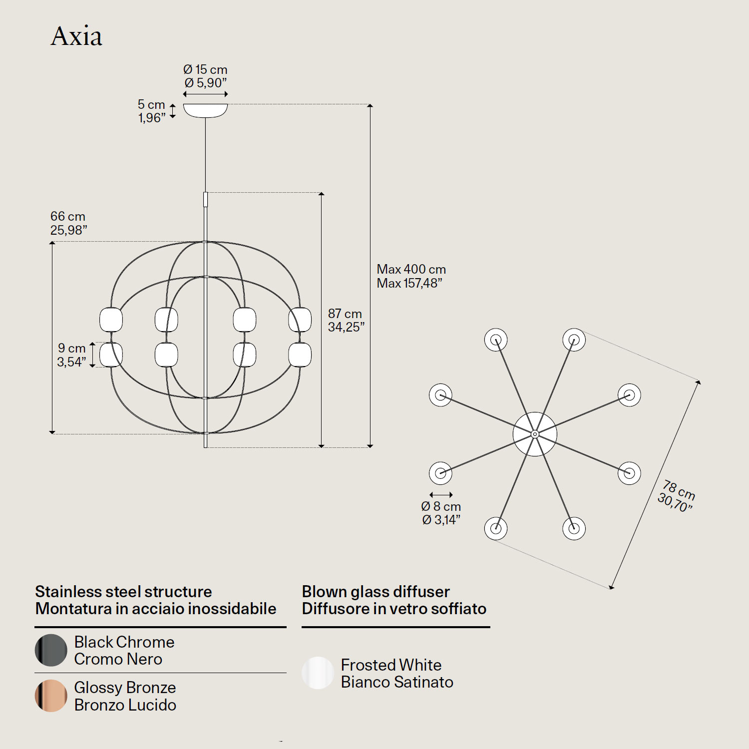 Axia moderner LED Luster von Lodes