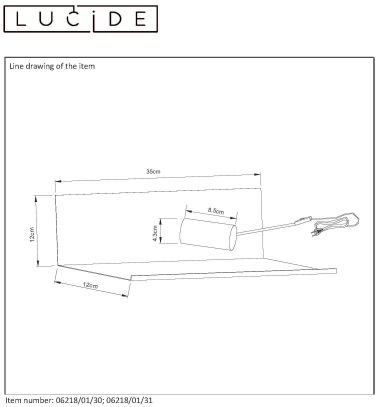 LU 06218/01/31 Lucide SEBO - Bedside lamp - 1xE27 - White