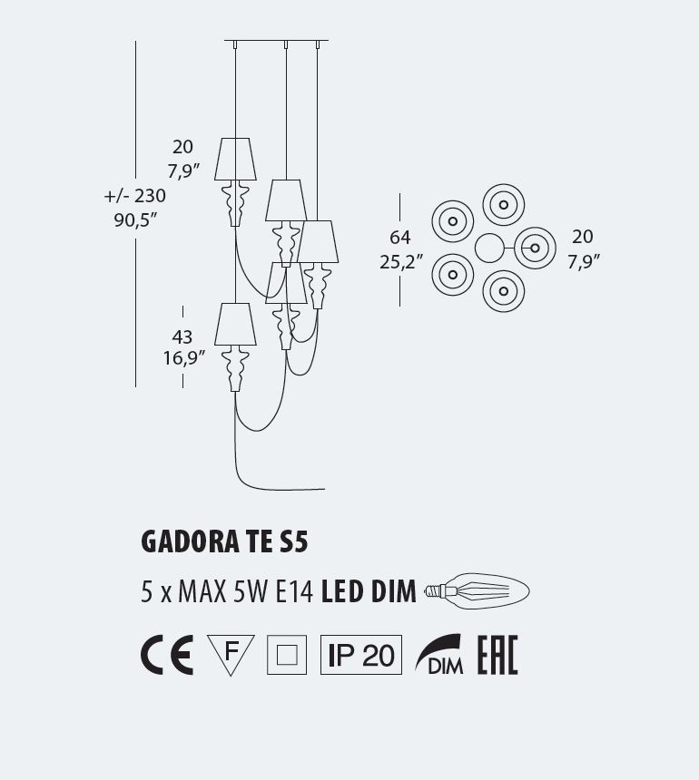 GADORA TES Hängeleuchte von Evi Style