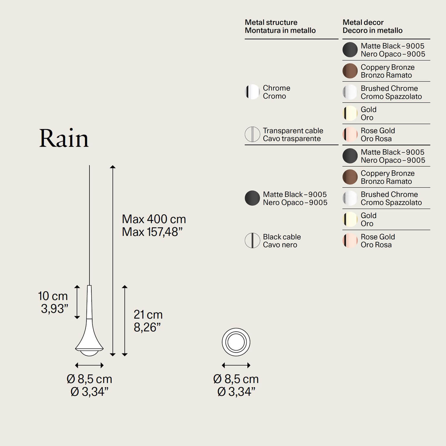 Rain lampada a sospensione LED di Lodes