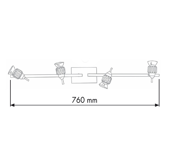 PL 5783-4 Carrara Decken-/Wandlampe Strahler, Aluminium