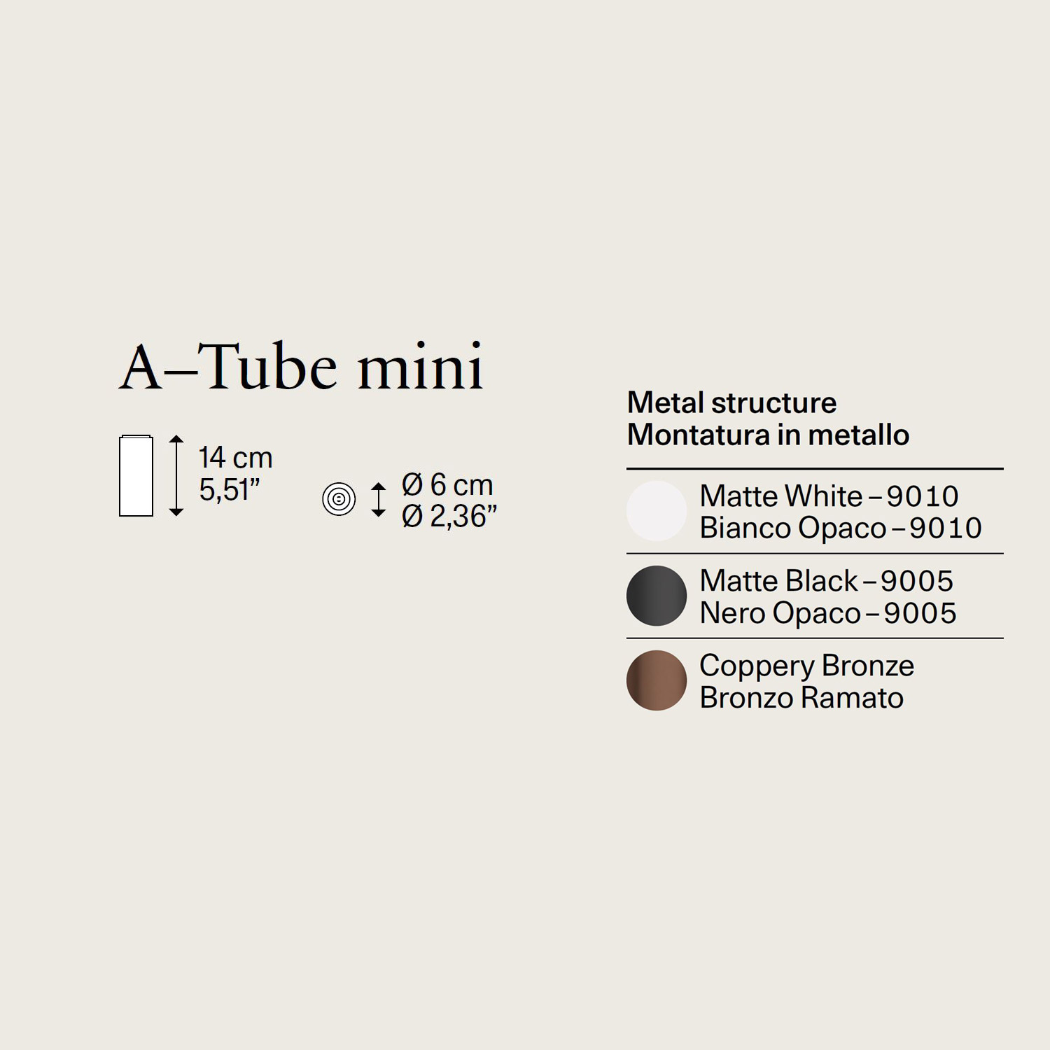 A-Tube Mini Deckenstrahler von Lodes