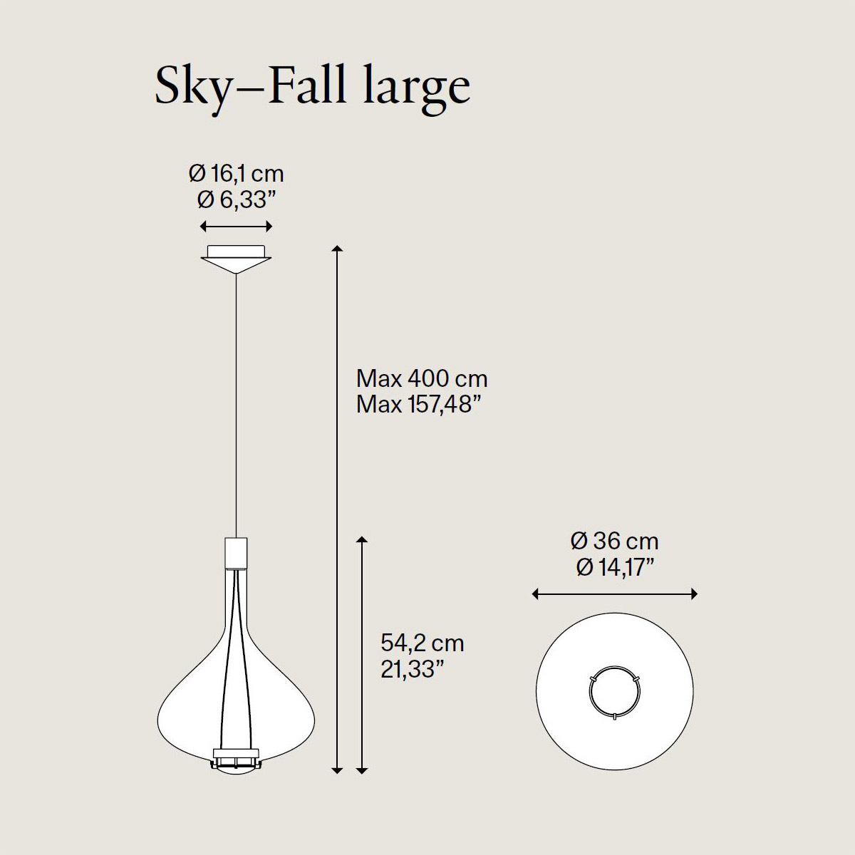 Sky-Fall Large LED Hängeleuchte von Lodes
