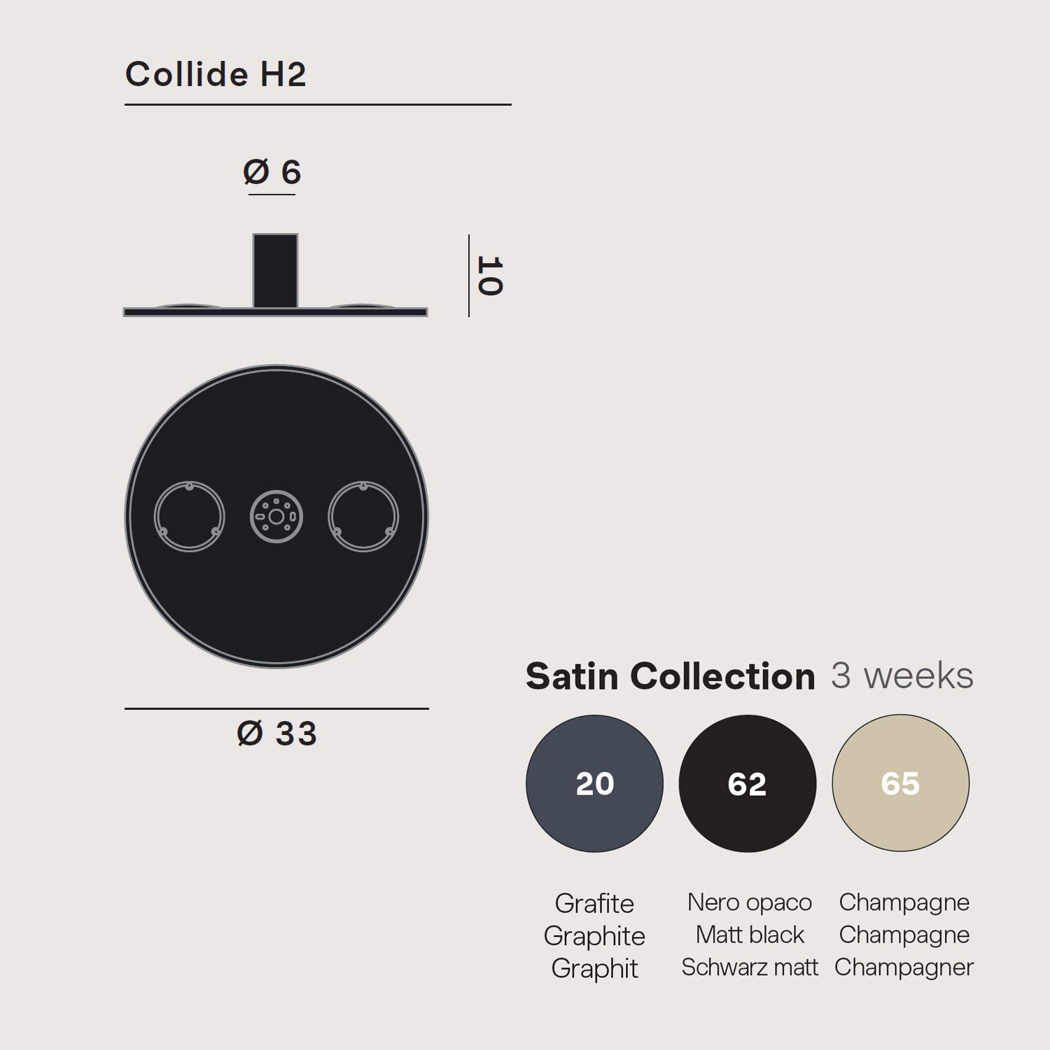 Collide H2 Decken/Wandlampe von Rotaliana